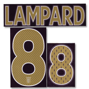 Lampard 8 06-08 England Away Name and Number