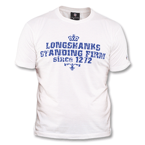 None Longshanks Standing Firm T-Shirt - White/Blue Logo