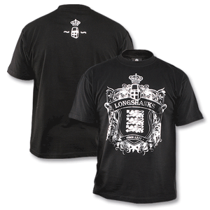 None Longshanks Three Lions T-Shirt - Black/Silver Logo