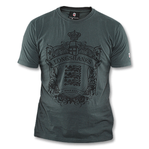None Longshanks Three Lions T-Shirt - Grey/Black Logo