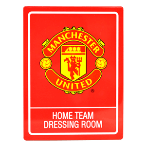 None Man Utd Home Team Dressing Room Tin Sign (14x20cm)