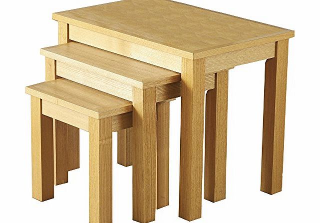 None Oakleigh Nest of Tables in Natural Oak Veneer