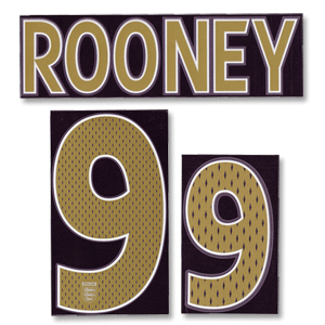 None Rooney 9 06-08 England Away Name and Number