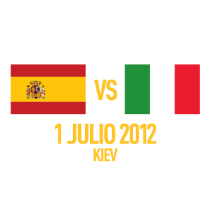 Spain vs Italy Flag 1 Julio 2012 Kiev Flex