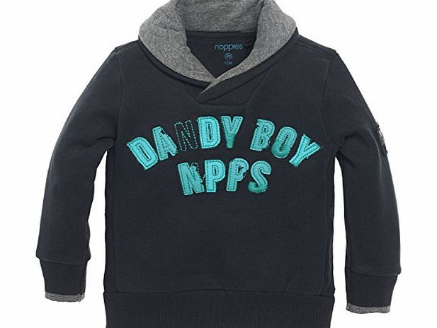 Noppies Boys B Sweater Ls Ubbe Plain Sweatshirt, Blue (Dark Blue C165), 12-18 Months (Manufacturer size: 86)