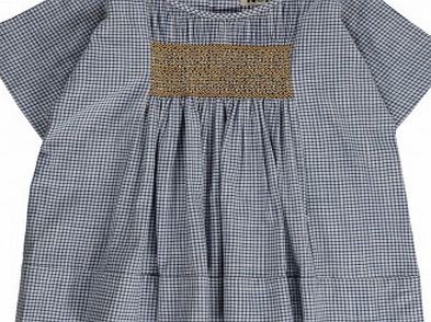 Noro Vichy Vera gathered blouse Blue `4 years,6