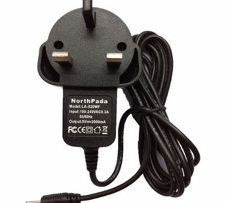 NorthPada Universal 2.5mm x 0.8mm UK Power Adapter AC Charger 5V 2A for Android Tablet PC
