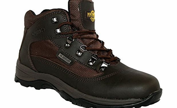 MENS TERRAIN LACE UP PREMIUM LEATHER UPPER WATERPROOF WALKING/HIKING TREKKING BOOT
