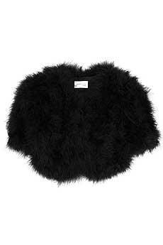 Notte by Marchesa Marabou cropped jacket