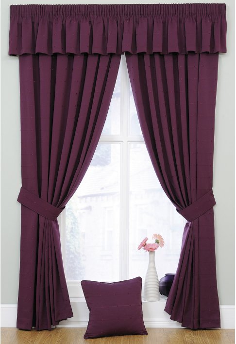 Nova Aubergine Lined Curtains