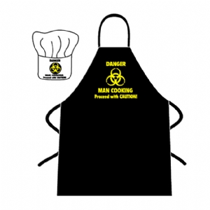 Novelty Apron and Chefs Hat Set - Danger