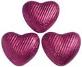100 Burgandy, foil wrapped, milk chocolate hearts