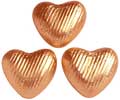 100 Copper, foil wrapped, milk chocolate hearts