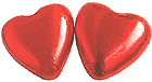100 Large red foil wrapped, milk chocolate hearts