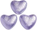 100 Lilac, Foil wrapped, milk chocolate hearts
