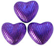 100 Purple foil wrapped, milk chocolate hearts