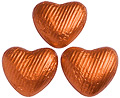 100 Salmon pink wrapped, milk chocolate hearts