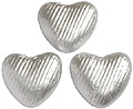 Novelty Chocolate Co. 100 Silver foil wrapped, milk chocolate hearts