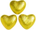100 Yellow, foil wrapped, milk chocolate hearts