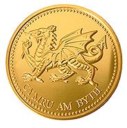 Novelty Chocolate Co. 100mm Gold Welsh Dragon/Henry VII, Chocolate Coins