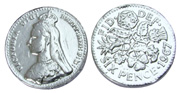 Novelty Chocolate Co. 24mm Silver Sixpence, Chocolate Coins