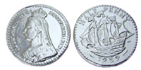 Novelty Chocolate Co. 30mm Silver Halfpenny, Chocolate Coins