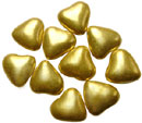 Novelty Chocolate Co. Antique gold, mini heart chocolate dragees