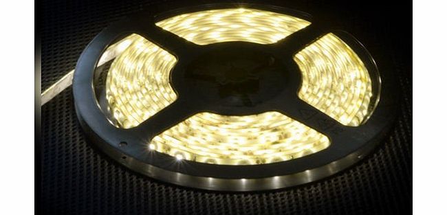 Noza Tec 12V Flexible LED Strip Lights, LED Tape, Warm White, 300 Units 3528 LEDs, Waterproof, Light Strips, Pack of 5M (16.4 Ft) --IDEAL FOR KITCHENS, HOME LED LIGHTING, BARS, RESTAURANTS, FOR CAR DI