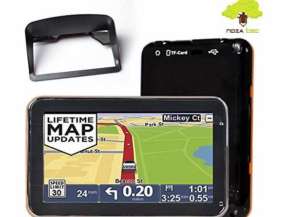 Noza Tec 5 INCH GPS SAT NAV NAVIGATION SYSTEM NAVIGATOR TOUCH SCREEN FREE UK EU AU MAPS SUNSHADE