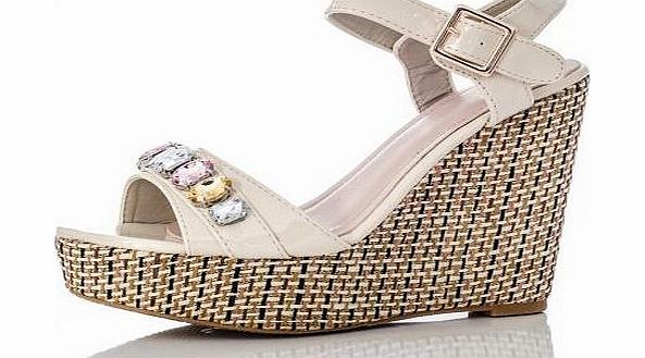 NUDE Jeweled Glitter Wedges