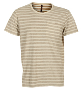 Nudie Jeans Co Nudie Jeans Mustard and Cream Stripe T-Shirt