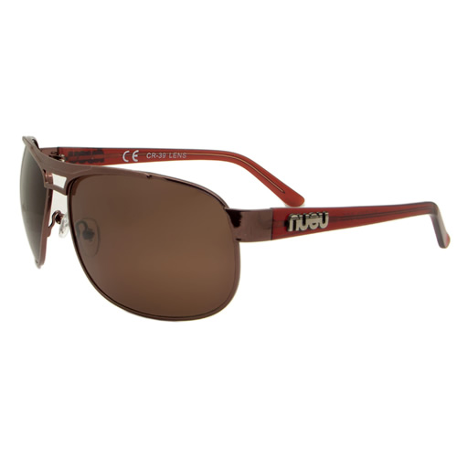 Nueu Mens Nueu 702 New Aviator Sunglasses Brown Lens / Brown Frame