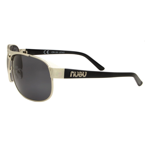 Mens Nueu 702 New Aviator Sunglasses Silver Frame / Smoke Grey Lens