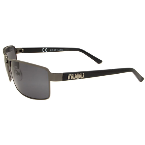 Nueu Mens Nueu 703 Square Aviator Sunglasses Gunmetal Frame / Smoke Grey Lens