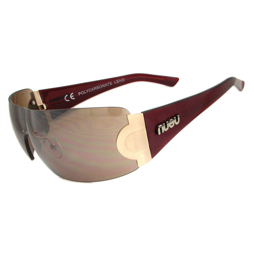 Nueu Mens Nueu 704 Visor Sunglasses Deep Red