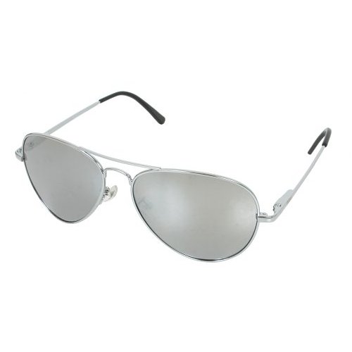 Nueu Mens Nueu Nueu Aviator Mirror Sunglasses Silver