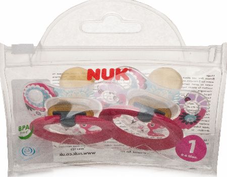 NUK Happy Kids Latex Soother for Girls Size 1