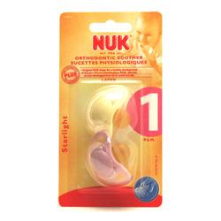 nuk Starlight Soother Latex Size 1 Pink/Yellow