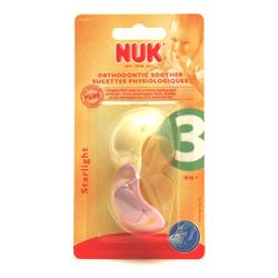 nuk Starlight Soother Latex Size 3 Pink/Yellow