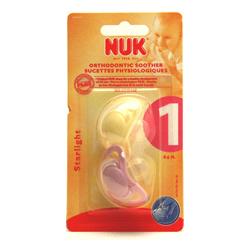 nuk Starlight Soother Silicone Size 1 Pink/Yellow