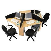 3-Person Call Centre With 4 Charcoal Screens