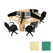 3-Person Call Centre With 4 Green Screens