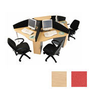 NULL 3-Person Call Centre With 4 Red Screens