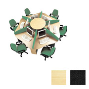 6-Person Call Centre With 6 Charcoal Screens