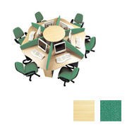 6-Person Call Centre With 6 Green Screens