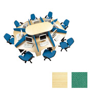 8-Person Call Centre With 8 Green Screens