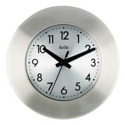 Button Brushed Steel Clock