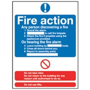 Inch.Fire ActionInch. PVC Sign