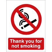 NULL Inch.Thank You For Not SmokingInch. PVC Sign