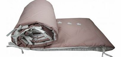 Jiji bed bumper dusky pink - pink stars `One size